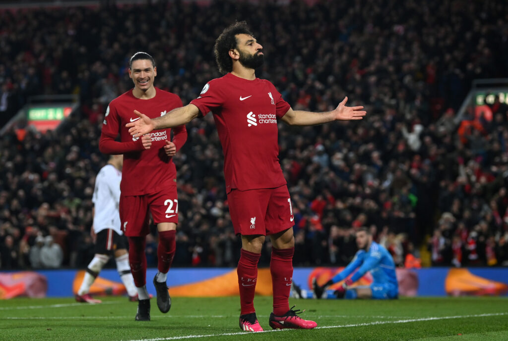 محمد صلاح يحتفي برقمه القياسي وفوز ليفربول على مانشستر يونايتد